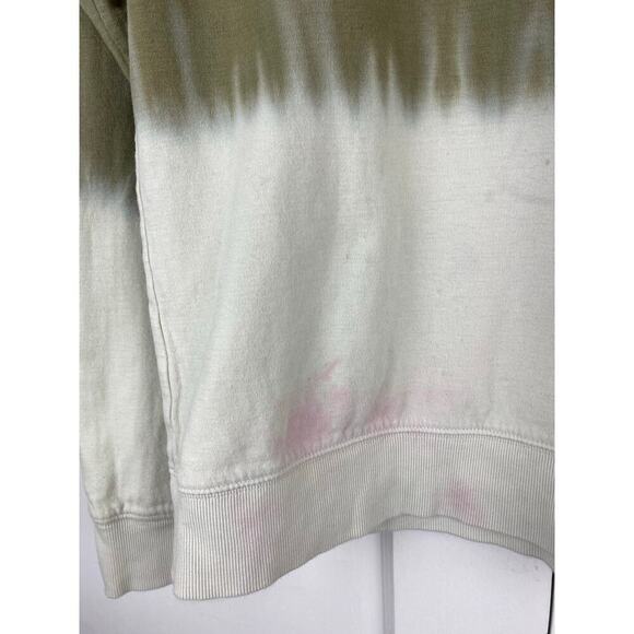 Athleta Women's S Shadow Olive Green Cream Sundown Dip Dye Sweatshirt - Picture 2 of 9